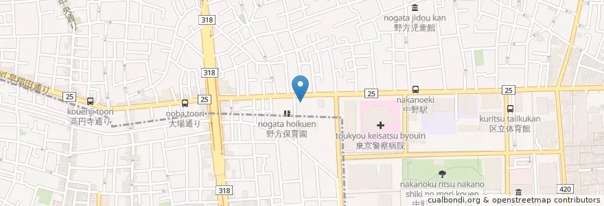 Mapa de ubicacion de 東京法務局中野出張所 en Japan, Tokyo, Suginami.