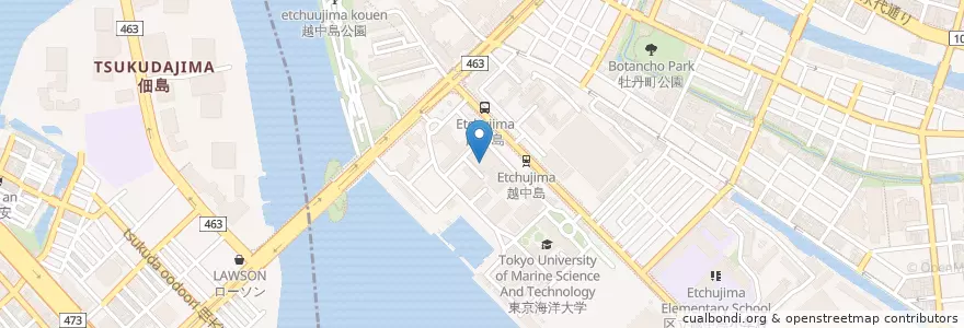 Mapa de ubicacion de 東京海洋大学（商船学部） en ژاپن, 東京都, 江東区.