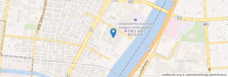 Mapa de ubicacion de 東京自動車連合健康保険組合柳橋病院 en Japón, Tokio, Taito.