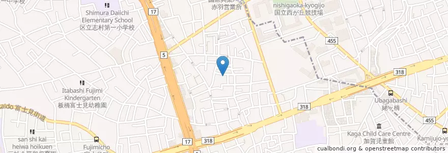 Mapa de ubicacion de 東京自由保育園 en Japan, 東京都, 板橋区, 北区.