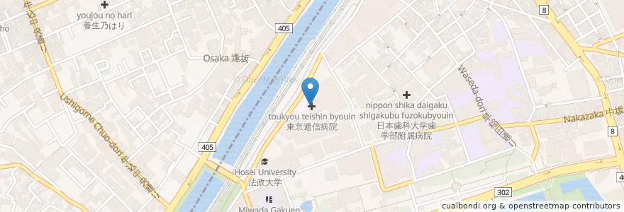 Mapa de ubicacion de 東京逓信病院 en Japan, Tokyo, Chiyoda.