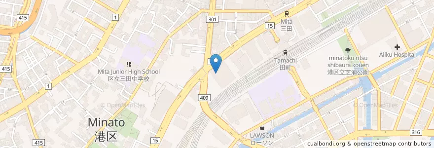 Mapa de ubicacion de 東京都主税局港都税事務所 en Japan, 東京都, 港区.