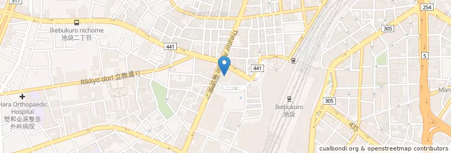 Mapa de ubicacion de 東京都主税局自動車税総合事務所 en Japonya, 東京都, 豊島区.