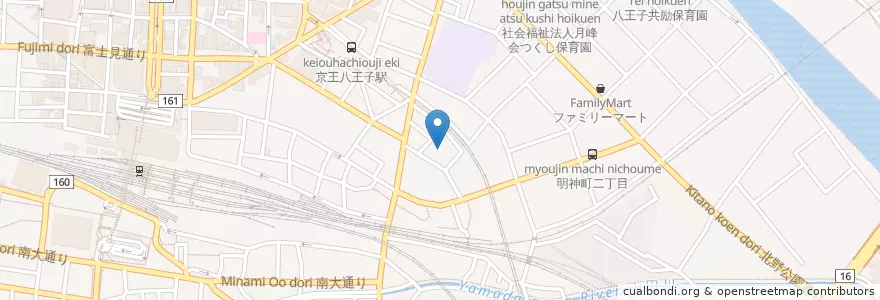 Mapa de ubicacion de 東京都産業労働局労働相談情報センター八王子事務所 en ژاپن, 東京都, 八王子市.
