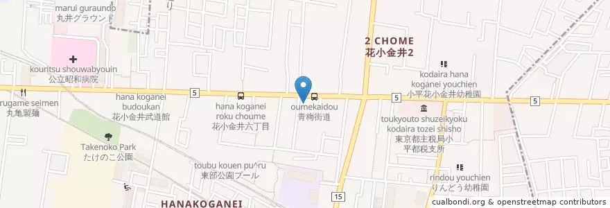 Mapa de ubicacion de 東京都福祉保健局小平児童相談所 en Japonya, 東京都, 小平市.