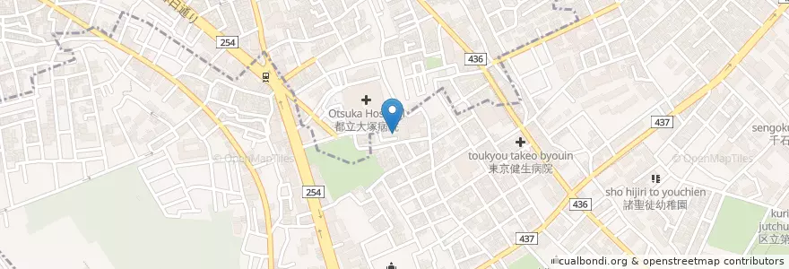Mapa de ubicacion de 東京都福祉保健局監察医務院 en 日本, 东京都/東京都, 文京区, 豊島区.