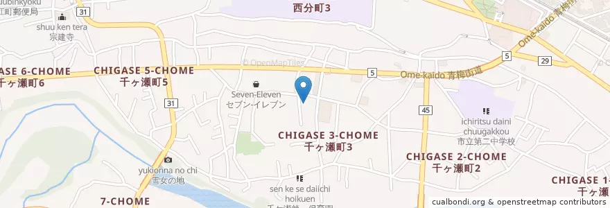 Mapa de ubicacion de 東京都福祉保健局青梅福祉作業所 en Japan, Tokio, 青梅市.