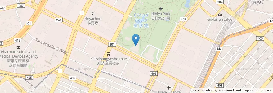 Mapa de ubicacion de 千代田区立日比谷図書文化館 en Japonya, 東京都, 千代田区.