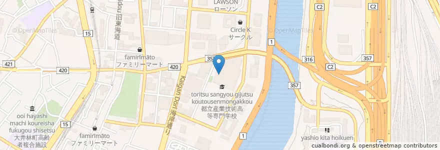 Mapa de ubicacion de 東京都立産業技術高等専門学校 en Japón, Tokio, Shinagawa.
