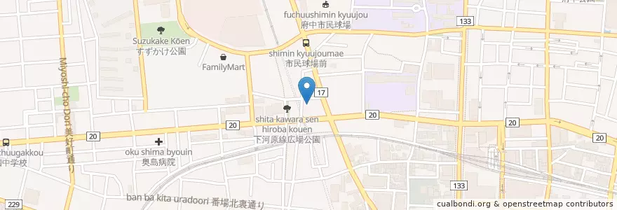 Mapa de ubicacion de 東京都都市整備局西部住宅建設事務所 en Japan, 東京都, 府中市.
