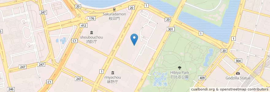 Mapa de ubicacion de 東京高等裁判所内郵便局 en 日本, 东京都/東京都, 千代田區.