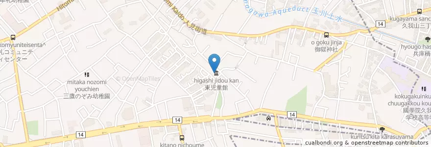 Mapa de ubicacion de 東多世代交流センター en Japon, Tokyo, 三鷹市.