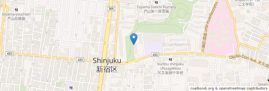 Mapa de ubicacion de Higashi Toyama Kindergarten en Japan, Tokyo, Shinjuku.