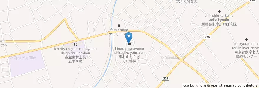 Mapa de ubicacion de 東村山しらぎく幼稚園 en Jepun, 東京都, 東村山市.