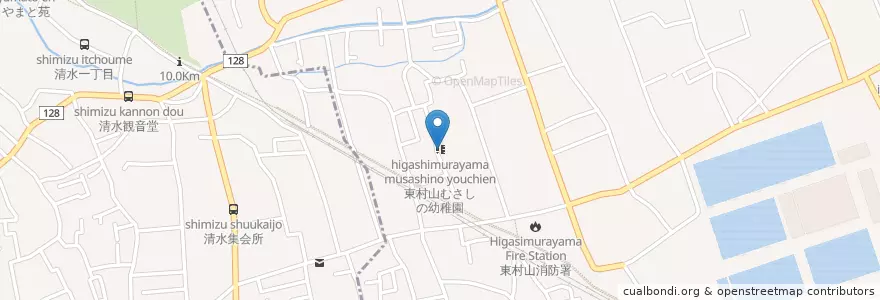 Mapa de ubicacion de 東村山むさしの幼稚園 en Japonya, 東京都, 東村山市.