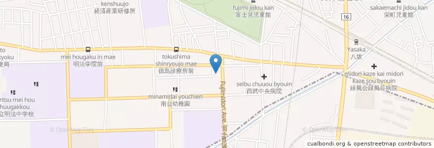 Mapa de ubicacion de 東村山市立富士見図書館 en 日本, 東京都, 東村山市.