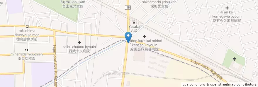 Mapa de ubicacion de 東村山警察署八坂交番 en اليابان, 東京都, 東村山市.