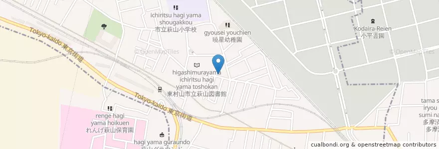 Mapa de ubicacion de 東村山警察署萩山駐在所 en Japonya, 東京都, 東村山市, 小平市.