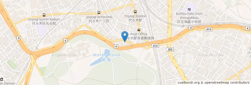 Mapa de ubicacion de 東海大学医学部付属東京病院 en Jepun, 東京都, 渋谷区.