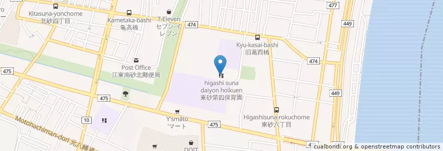 Mapa de ubicacion de 東砂第四保育園 en Japón, Tokio, Koto.