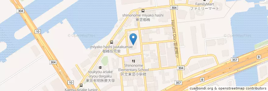 Mapa de ubicacion de 東雲第二保育園 en Japón, Tokio, Koto.