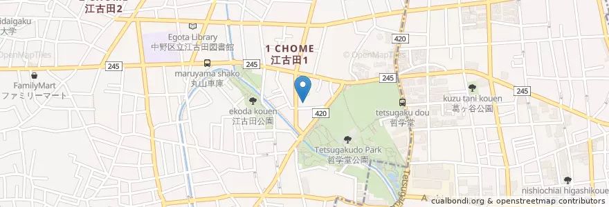 Mapa de ubicacion de 松が丘保育園 en 日本, 東京都, 中野区.