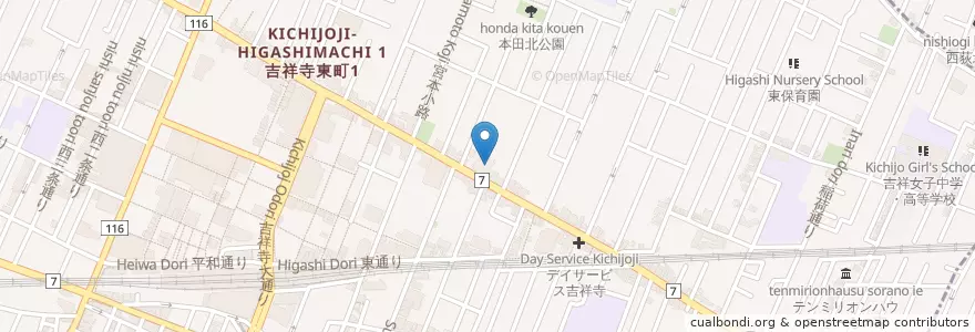 Mapa de ubicacion de 松井外科病院 en Japon, Tokyo, 武蔵野市.