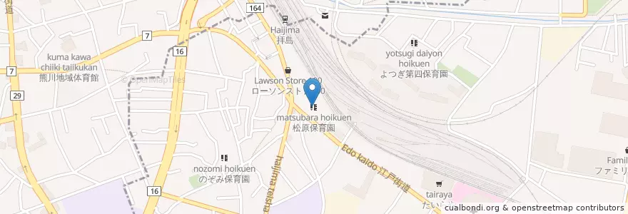 Mapa de ubicacion de 松原保育園 en Япония, Токио.