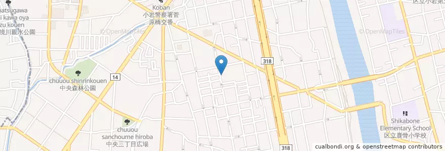 Mapa de ubicacion de 松本おひさま保育園 en Japon, Tokyo, 江戸川区.