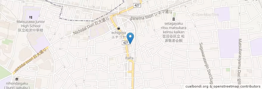 Mapa de ubicacion de 松沢児童館 en 日本, 東京都, 世田谷区.