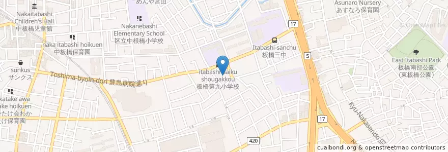 Mapa de ubicacion de 松葉保育園 en Giappone, Tokyo, 板橋区.