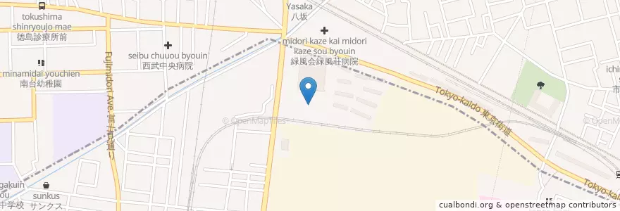 Mapa de ubicacion de やさか記念病院 en Japan, 東京都, 東村山市.