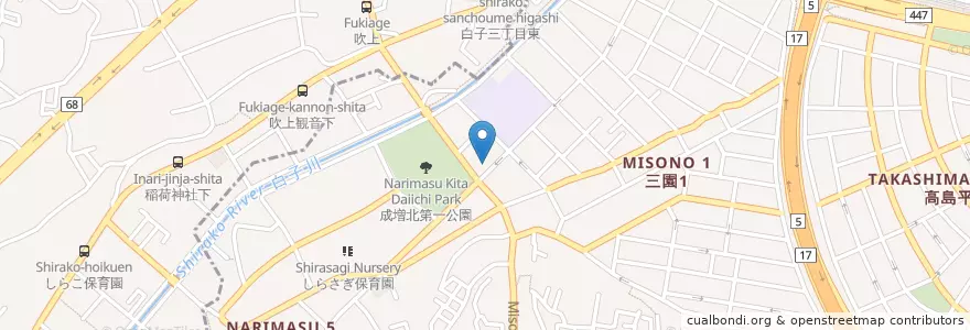 Mapa de ubicacion de 板橋三園郵便局 en Japon, Préfecture De Saitama, 板橋区.