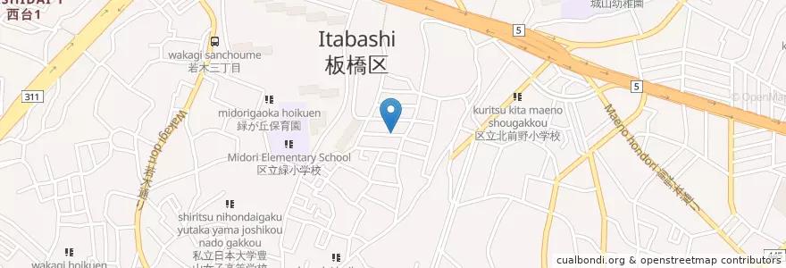 Mapa de ubicacion de 板橋中台二郵便局 en Japan, Tokio, 板橋区.