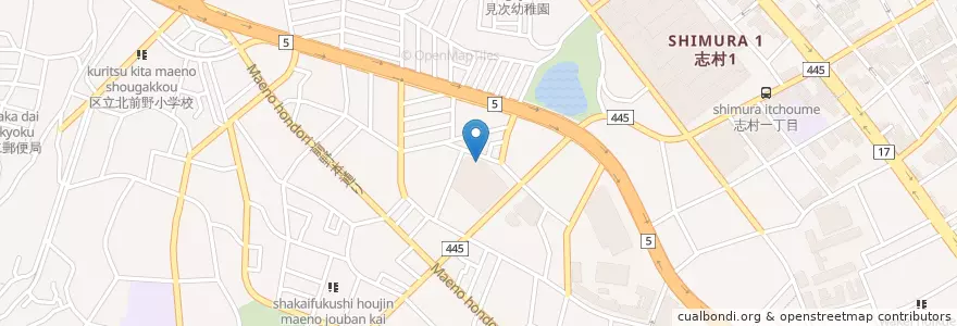 Mapa de ubicacion de 板橋前野郵便局 en 日本, 東京都, 板橋区.