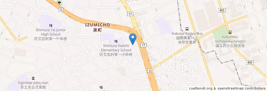 Mapa de ubicacion de 板橋区立清水図書館 en Giappone, Tokyo, 板橋区.
