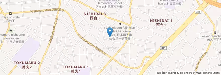 Mapa de ubicacion de 板橋区立西台図書館 en ژاپن, 東京都, 板橋区.