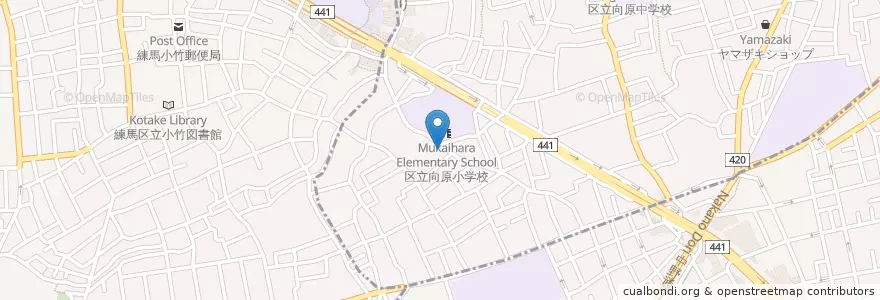 Mapa de ubicacion de 板橋向原郵便局 en Jepun, 東京都.