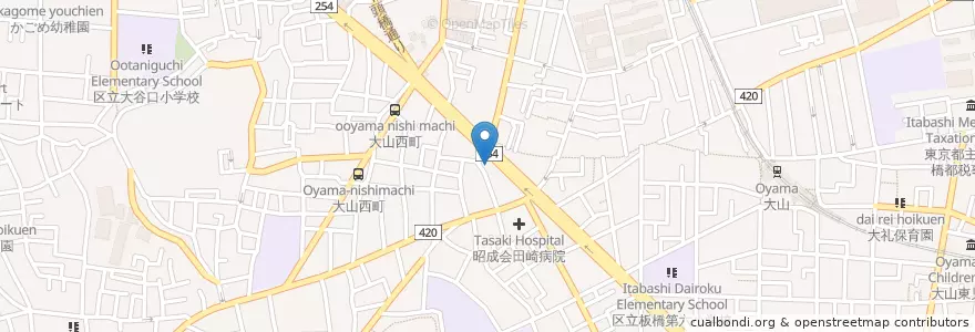 Mapa de ubicacion de 板橋大山郵便局 en Giappone, Tokyo, 板橋区.