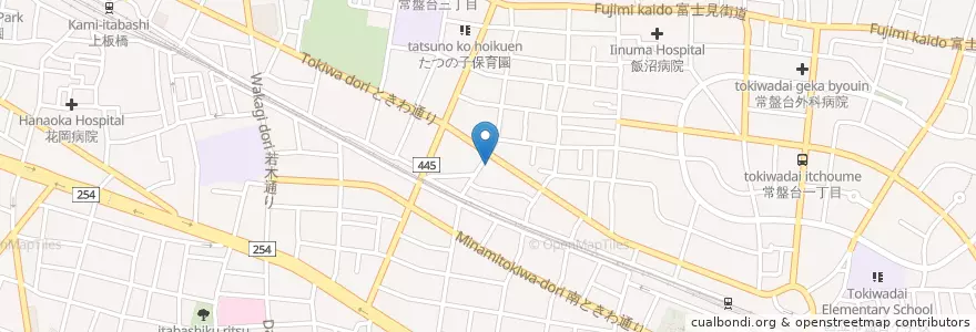Mapa de ubicacion de 板橋常盤台三郵便局 en Giappone, Tokyo, 板橋区.