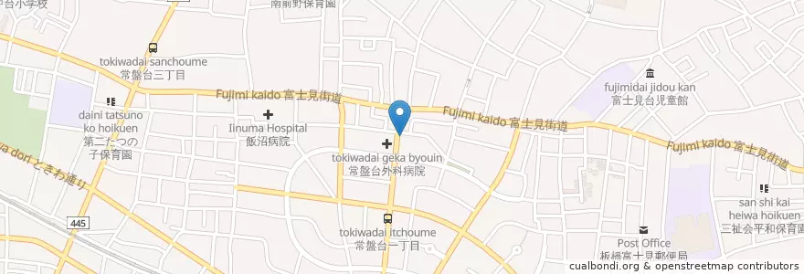 Mapa de ubicacion de 板橋常盤台郵便局 en اليابان, 東京都, 板橋区.