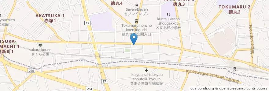 Mapa de ubicacion de 板橋徳丸三郵便局 en Japon, Tokyo, 練馬区.