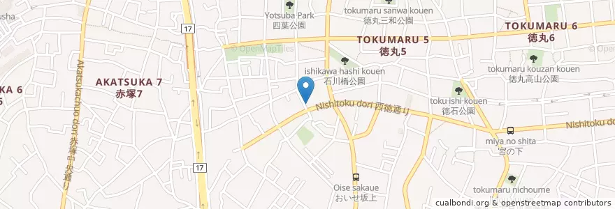 Mapa de ubicacion de 板橋徳丸五郵便局 en Jepun, 東京都, 板橋区.