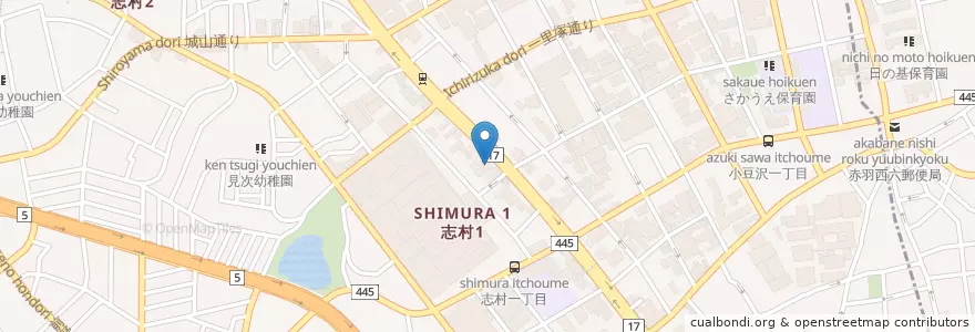 Mapa de ubicacion de 板橋志村郵便局 en 日本, 東京都, 板橋区.