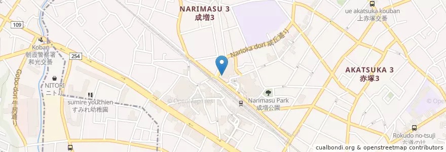 Mapa de ubicacion de 板橋成増ヶ丘郵便局 en Japonya, 板橋区.