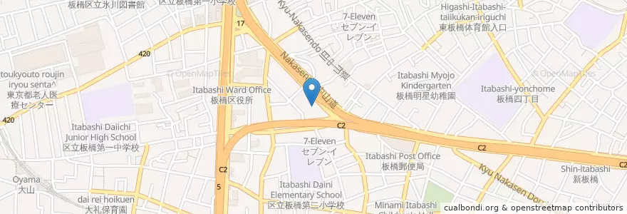 Mapa de ubicacion de 板橋消防署 en Japan, 東京都, 板橋区.