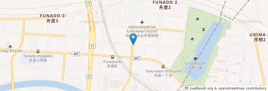 Mapa de ubicacion de 板橋舟渡郵便局 en Giappone, 板橋区.