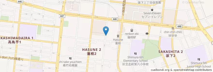 Mapa de ubicacion de 板橋蓮根郵便局 en Giappone, Tokyo, 板橋区.