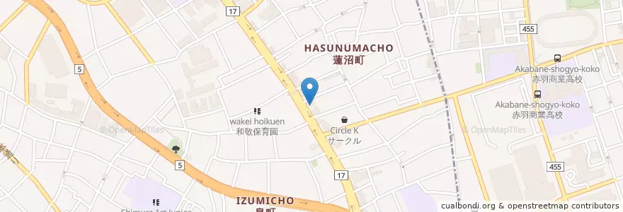 Mapa de ubicacion de 板橋蓮沼郵便局 en Japão, Tóquio, 板橋区, 北区.