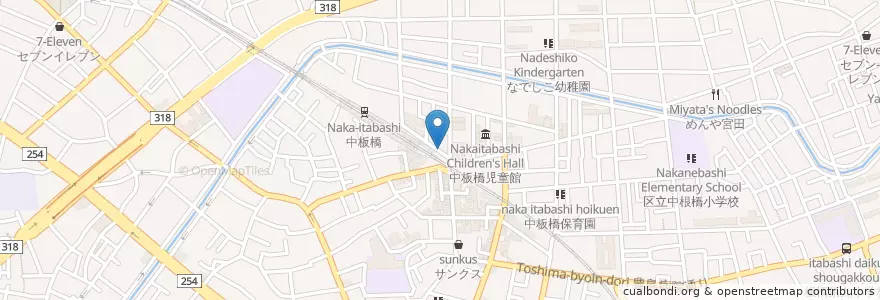 Mapa de ubicacion de 板橋警察署中板橋交番 en ژاپن, 東京都, 板橋区.